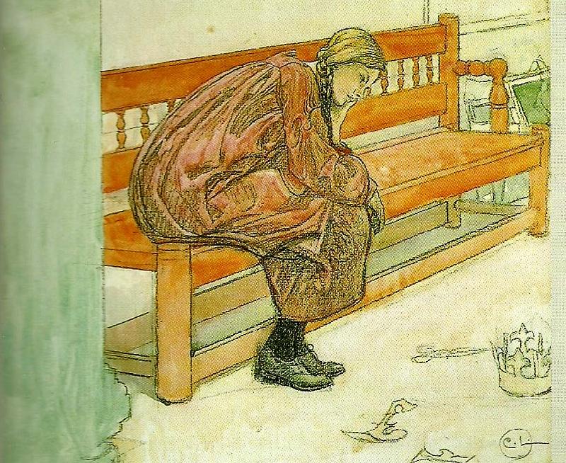 Carl Larsson skiss till teaterfunderingar oil painting image